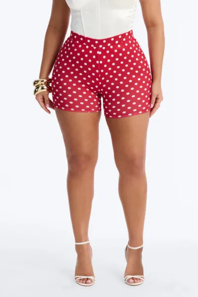 Women Fashion Sexy Polka Dot Print Tight Shorts