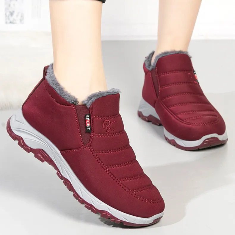 Women Fashion Casual Winter Fleece-Lined Thickened Cotton Boots