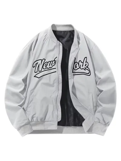 Men Fashion Casual Spring And Autumn Outdoor Printed Windproof Long-Sleeve Zipper Jacket