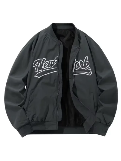 Men Fashion Casual Spring And Autumn Outdoor Printed Windproof Long-Sleeve Zipper Jacket