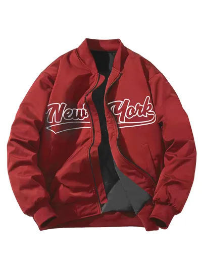 Men Fashion Casual Spring And Autumn Outdoor Printed Windproof Long-Sleeve Zipper Jacket