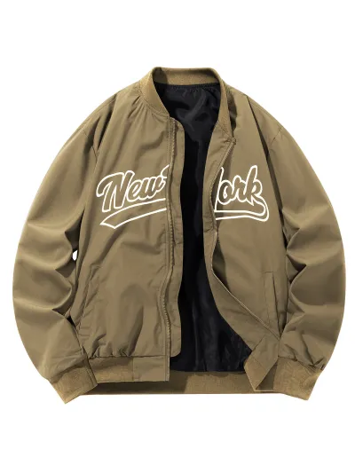 Men Fashion Casual Spring And Autumn Outdoor Printed Windproof Long-Sleeve Zipper Jacket