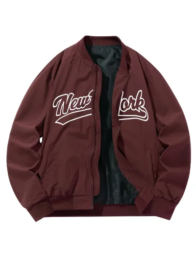 Men Fashion Casual Spring And Autumn Outdoor Printed Windproof Long-Sleeve Zipper Jacket