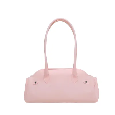 Women Fashion Casual Simple Solid Color Pvc Shoulder Bag