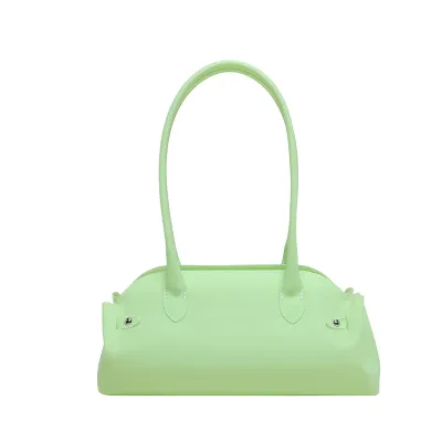 Women Fashion Casual Simple Solid Color Pvc Shoulder Bag