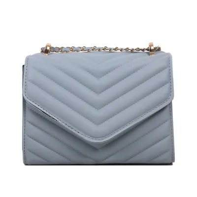 Women Fashion Casual Simple Solid Color Chain Square Shoulder Bag