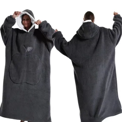 Women Fashion Solid Color Flannel Cold-Proof Long-Sleeve With Hat Pajamas