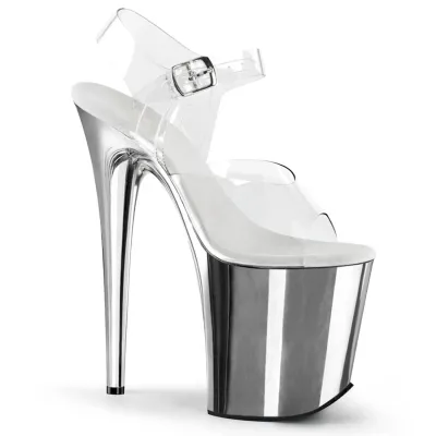 Nightclub Pole Dance Women Sexy 20Cm High Heeled Platform Transparent Sandals