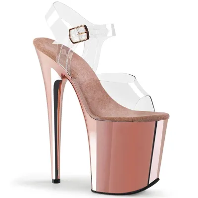 Nightclub Pole Dance Women Sexy 20Cm High Heeled Platform Transparent Sandals