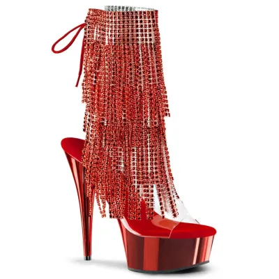 Nightclub Pole Dance Women Sexy Rhinestone Tassel Waterproof Table 15Cm Thin Heel Ankle Boots