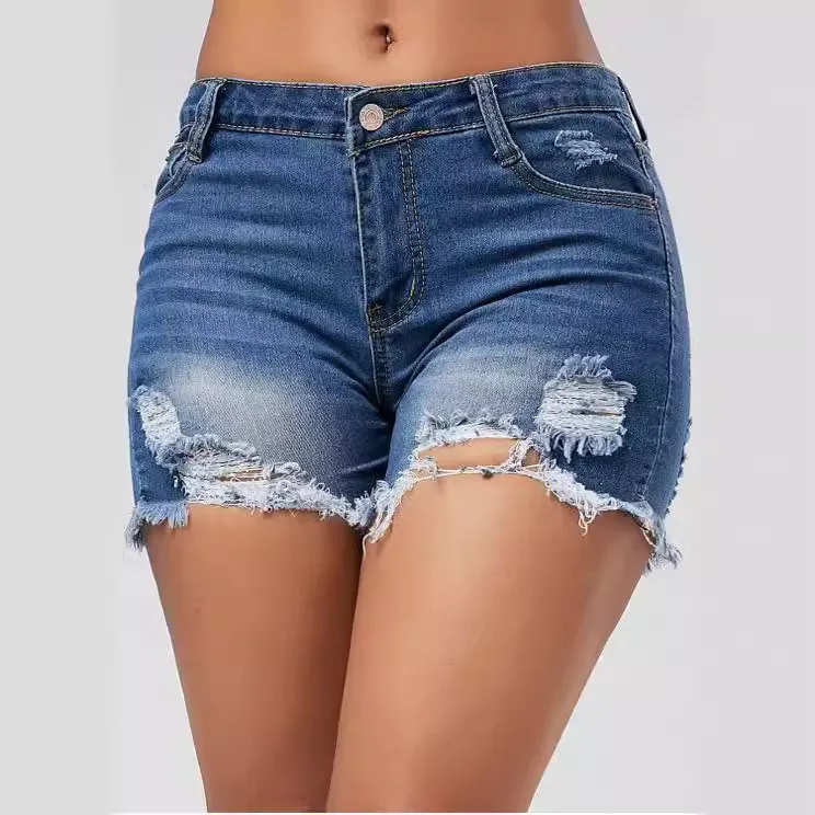 Women'S Fashion Ripped Denim Shorts