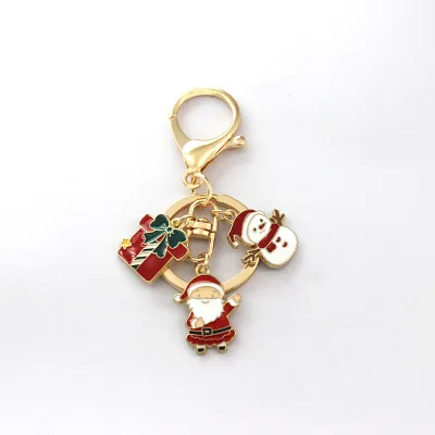 Christmas Fashion Santa Snowflake Christmas Tree Alloy Cartoon Pendant Keychain