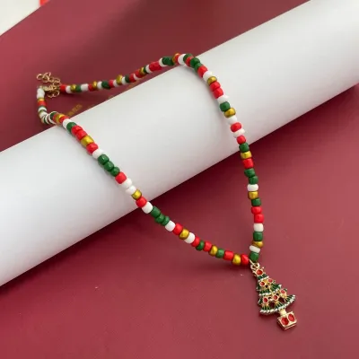 Christmas Women Fashion Acrylic Beads Necklace
