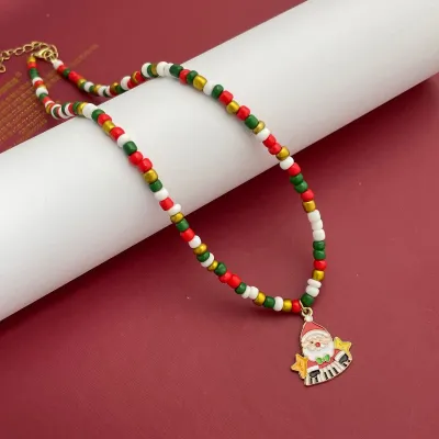 Christmas Women Fashion Acrylic Beads Necklace