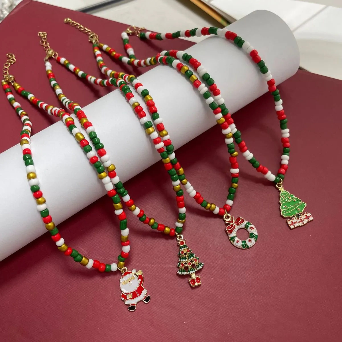 Christmas Women Fashion Acrylic Beads Necklace