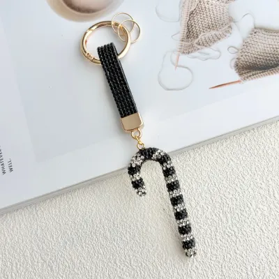 Christmas Women Fashion Clay Rhinestone Keychain Pendant