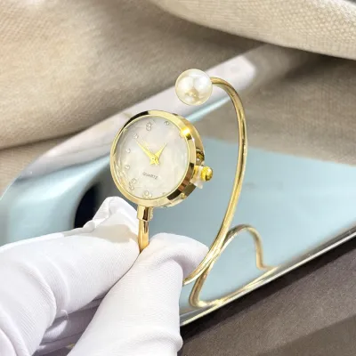 Women Fashion Simple Pearl Bracelet Watch