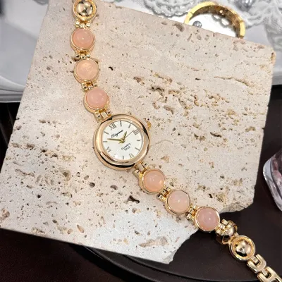 Women Fashion Retro Tiger'S Eye Beads Turquoise Bracelet Watch