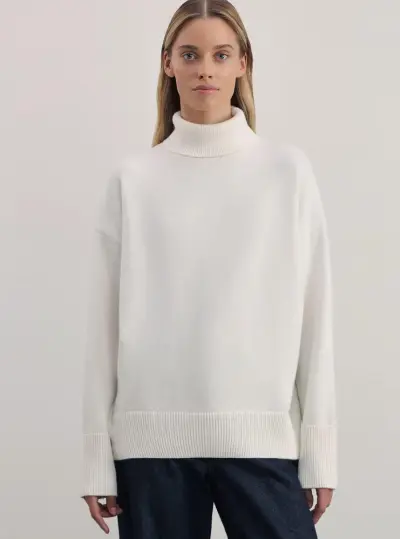 Women Fashion Casual Autumn And Winter Solid Color Turtleneck Long-Sleeve Knitted Sweater