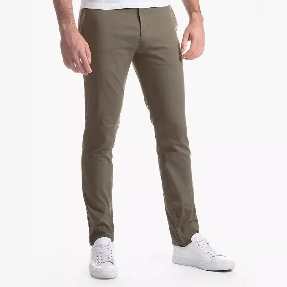 Men'S Fashion Casual Autumn Solid Color Straight High Elastic Pants