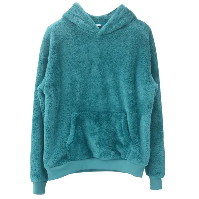 Men'S Fashion Casual Autumn And Winter Solid Color Double-Sided Velvet Long-Sleeve Hoodies