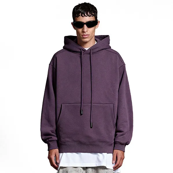 Men'S Fashion Casual Winter Solid Color Fleece Long-Sleeve Hoodies