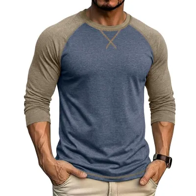 Men'S Fashion Casual Autumn Long Sleeve Round Neck T-Shirt
