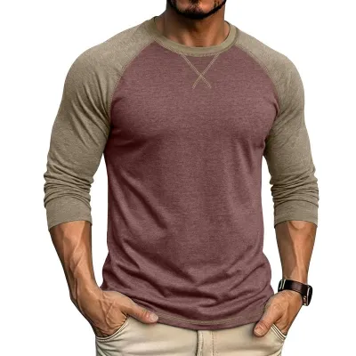 Men'S Fashion Casual Autumn Long Sleeve Round Neck T-Shirt