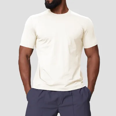 Men'S Fashion Casual Simple Summer Solid Color Quick-Drying Short-Sleeve T-Shirt