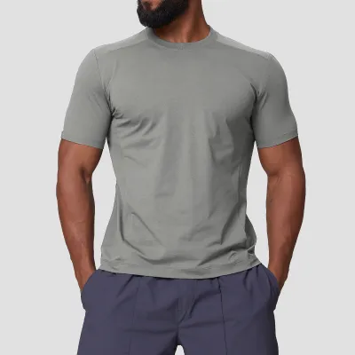 Men'S Fashion Casual Simple Summer Solid Color Quick-Drying Short-Sleeve T-Shirt