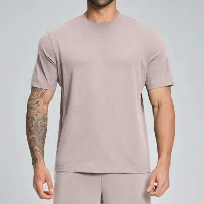 Men'S Fashion Casual Summer Solid Color Quick-Drying Short-Sleeve T-Shirt