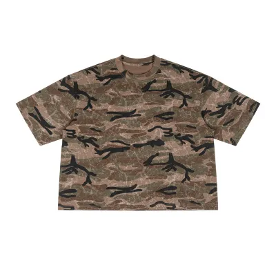 Men'S Fashion Casual Camouflage Cotton Round Neck Short Sleeve T-Shirt