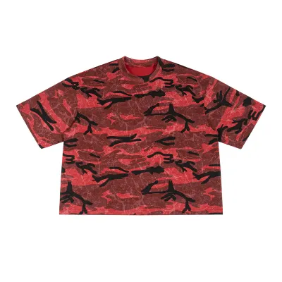Men'S Fashion Casual Camouflage Cotton Round Neck Short Sleeve T-Shirt