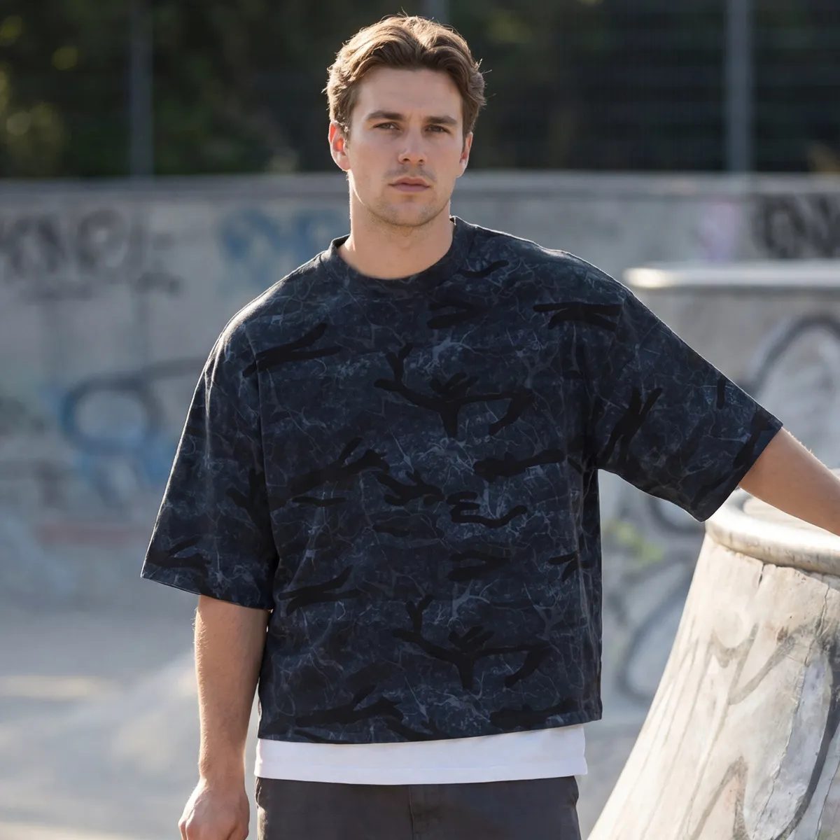 Men'S Fashion Casual Camouflage Cotton Round Neck Short Sleeve T-Shirt