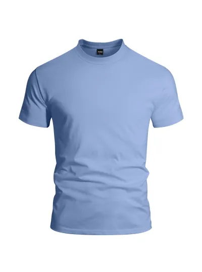 Men'S Fashion Casual Simple Solid Color Short Sleeve T-Shirt