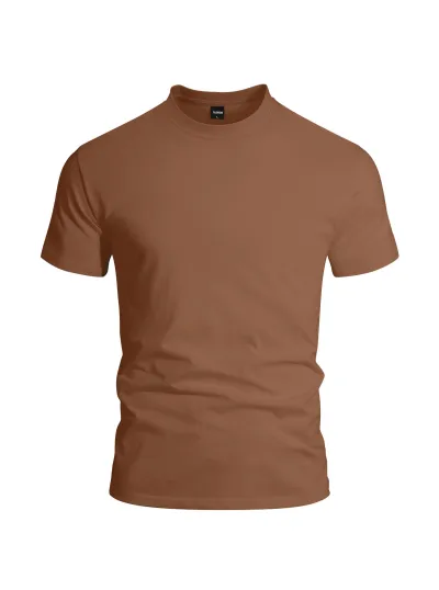 Men'S Fashion Casual Simple Solid Color Short Sleeve T-Shirt