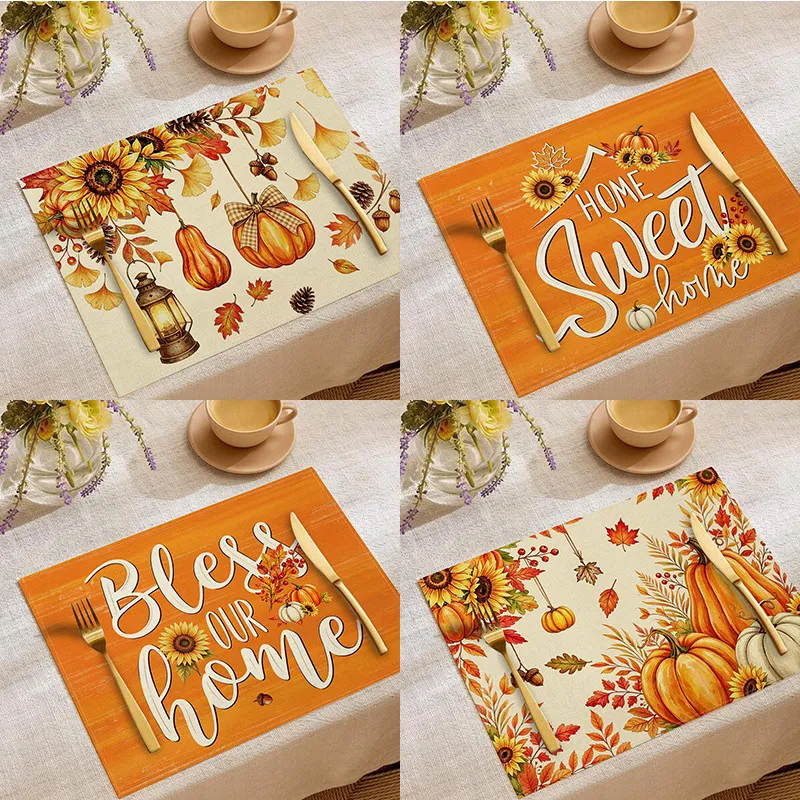 Thanksgiving Pumpkin Cotton And Linen Placemats