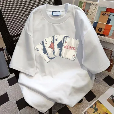 Casual Printed Cotton Round Neck Short Sleeve T-Shirt