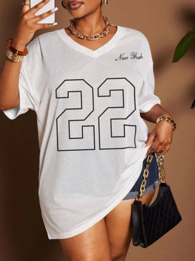 women fashion casual summer Digital Print short-sleeve Loose  T-Shirt