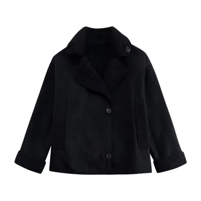 Women Fashion Casual Autumn And Winter Cotton-Padded Lapel Long-Sleeve Warm Jacket