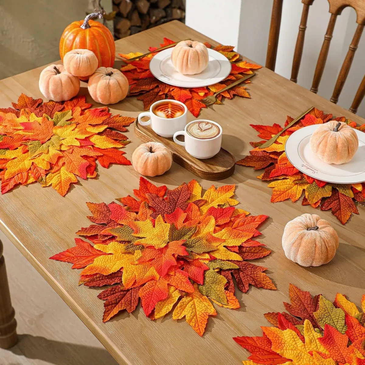 Thanksgiving Day Maple Leaf Plate Mat