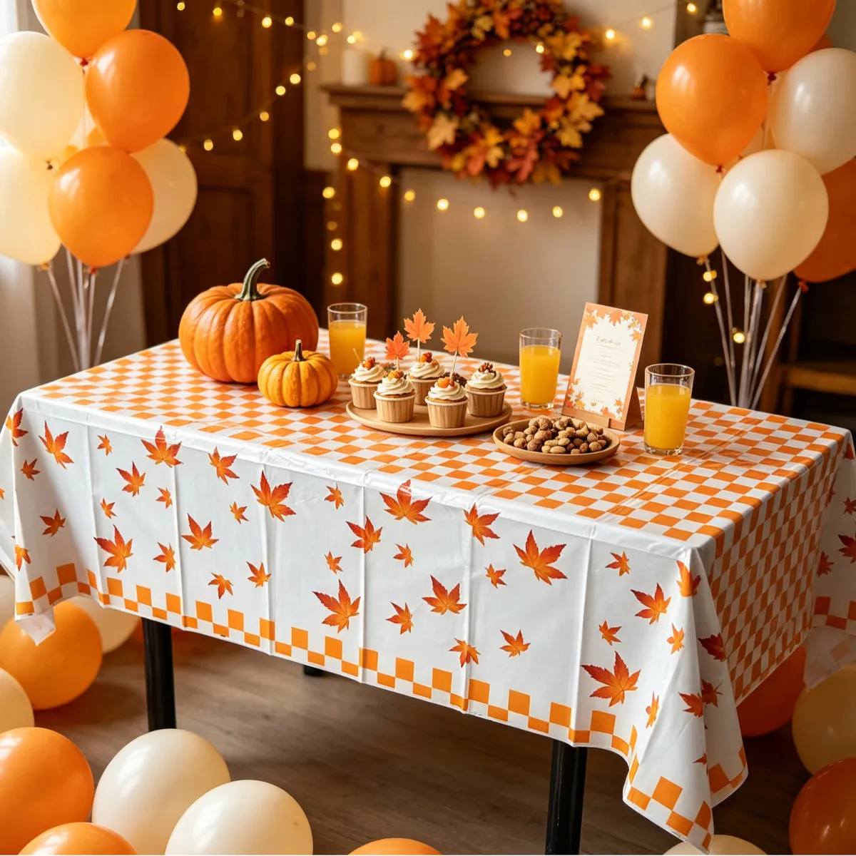 Thanksgiving Day Disposable Waterproof Party Tablecloth