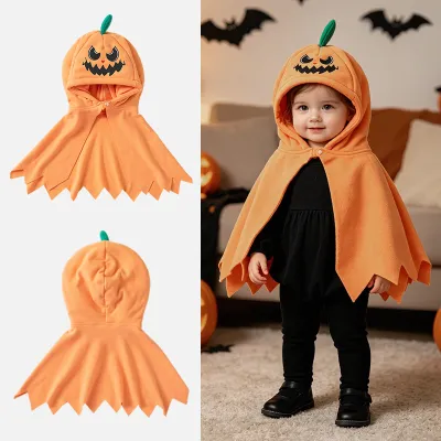 Halloween Kids Baby Boys And Girls Party Ghostface Hooded Pumpkin Cloak