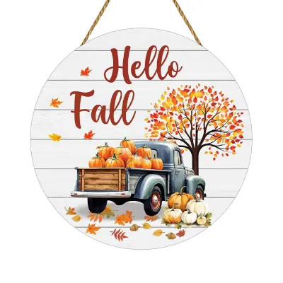 Thanksgiving Pumpkin Wooden Door Pendant