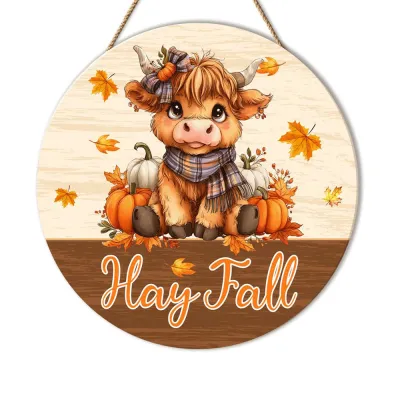 Thanksgiving Pumpkin Wooden Door Pendant