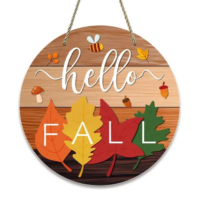 Thanksgiving Pumpkin Wooden Door Pendant