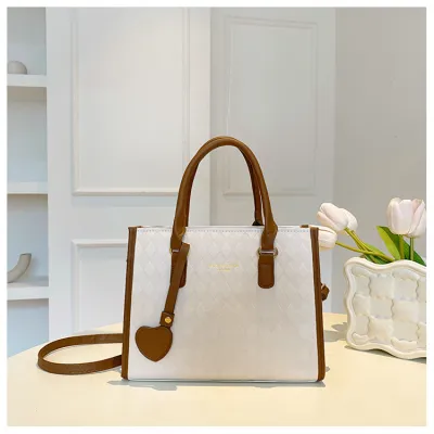 Women Fashion Casual Solid Color Large Capacity Portable Small Square Handbag