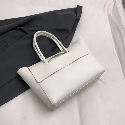 Women Fashion Casual Retro Solid Color Large Capacity Handbag