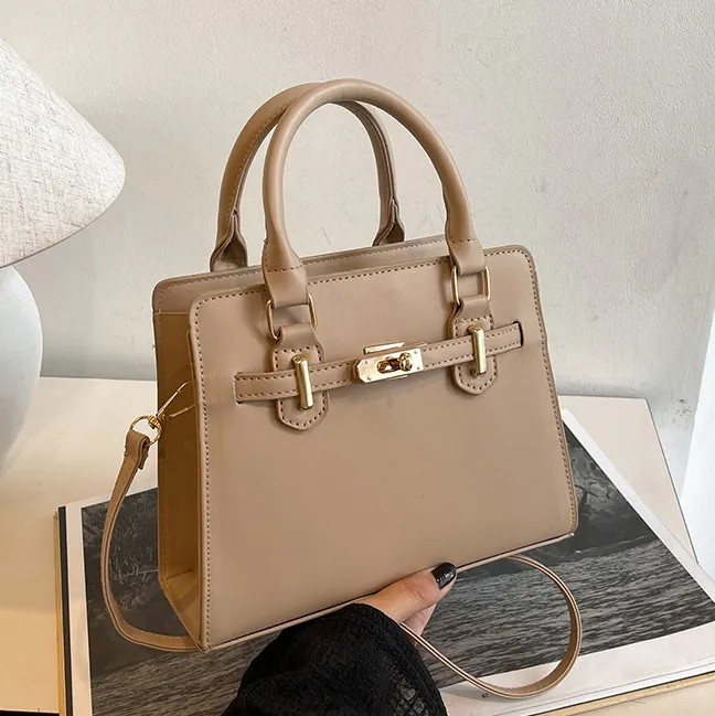 Women Fashion Casual Simple Solid Color Square Handbag