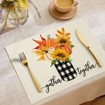 Thanksgiving Autumn Pumpkin Printed Tableware Decorative